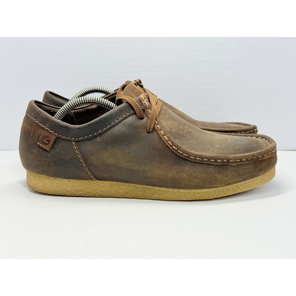 Clarks Shacre II Run Men's 9.5 Beeswax Brown Leather Moc Toe Shoes 26159432